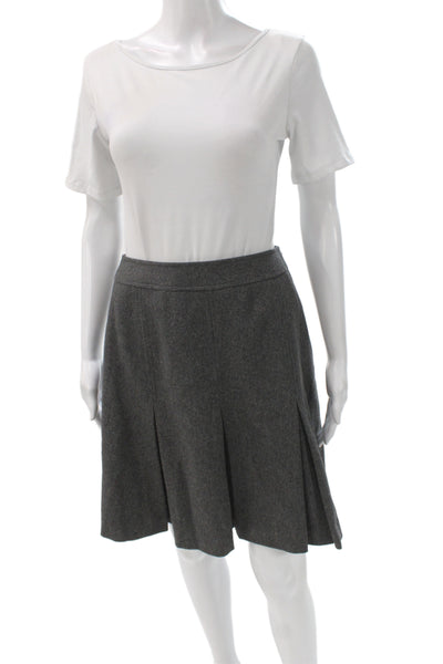 ICB Womens A-Line Skirt Gray 65% Wool Zip Knee Length Size 4
