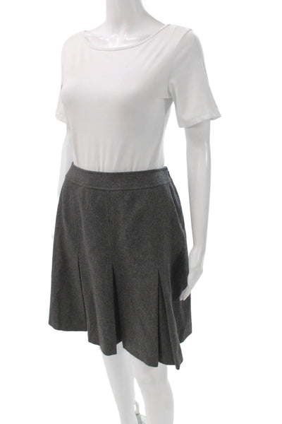 ICB Womens A-Line Skirt Gray 65% Wool Zip Knee Length Size 4