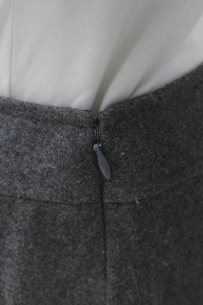 ICB Womens A-Line Skirt Gray 65% Wool Zip Knee Length Size 4