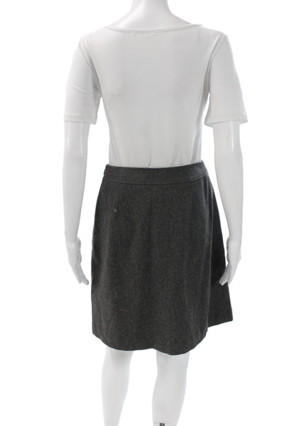 ICB Womens A-Line Skirt Gray 65% Wool Zip Knee Length Size 4