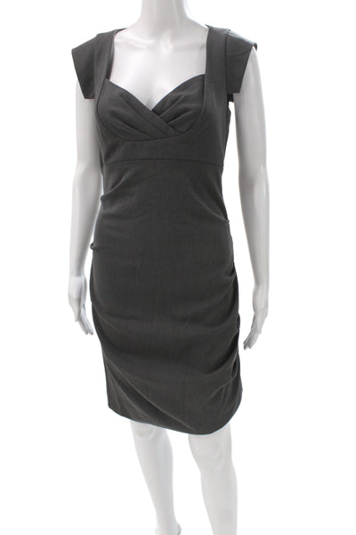 Nicole Miller Collection Women Sheath Dress Gray Sweetheart Short Sleeve Size 4