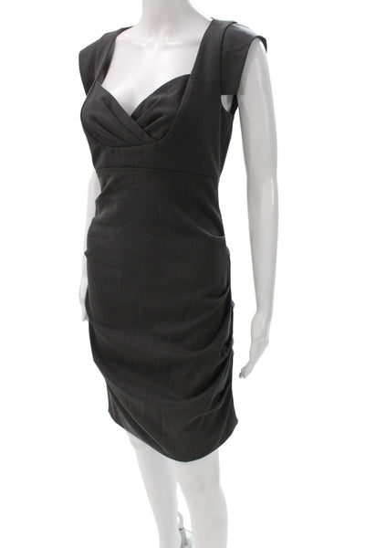 Nicole Miller Collection Women Sheath Dress Gray Sweetheart Short Sleeve Size 4