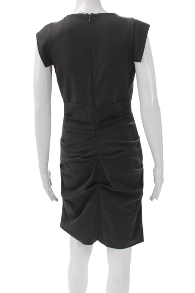 Nicole Miller Collection Women Sheath Dress Gray Sweetheart Short Sleeve Size 4