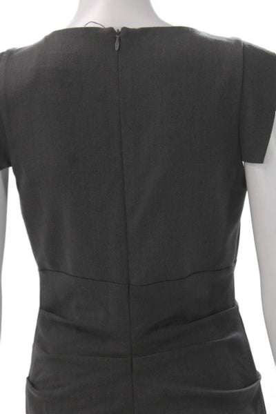 Nicole Miller Collection Women Sheath Dress Gray Sweetheart Short Sleeve Size 4
