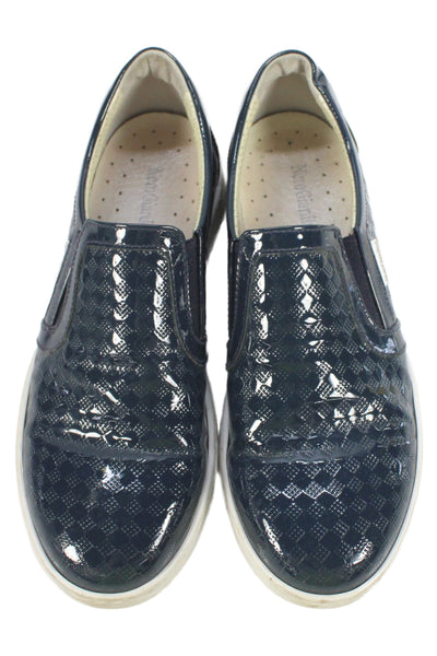 Nero Giardini Womens Textured Slip On Sneakers Shoes Dark Blue Size 7.5