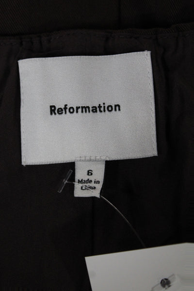 Reformation Women Button-Down Halter Vest Brown Sleeveless Size 6