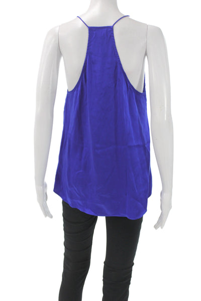 Cami Womens Silk V-Neck Camisole Blue Sleeveless Summer Size M