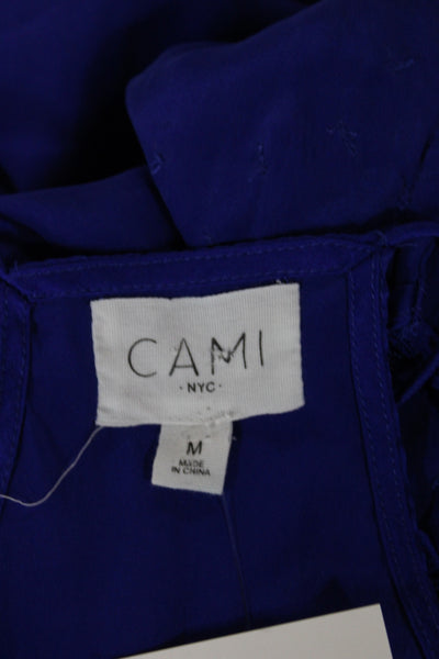 Cami Womens Silk V-Neck Camisole Blue Sleeveless Summer Size M