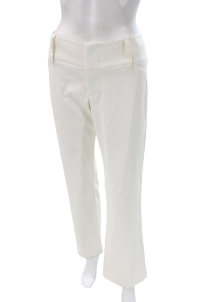 Alice + Olivia Women Dress Pants White Button Solid Size 6