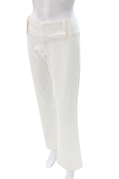 Alice + Olivia Women Dress Pants White Button Solid Size 6
