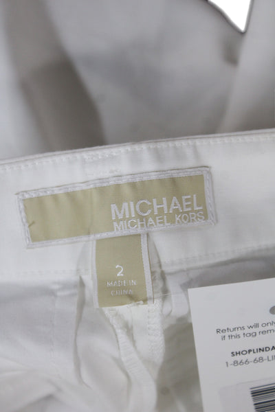 Michael Michael Kors Womens Chino Shorts White Cotton Size 2