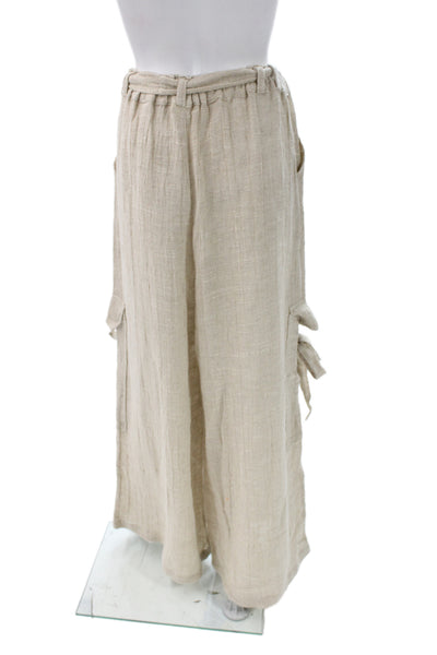 Christelle Nima Womens Bohemian Collared Long Sleeve Outfit Set Beige Size S