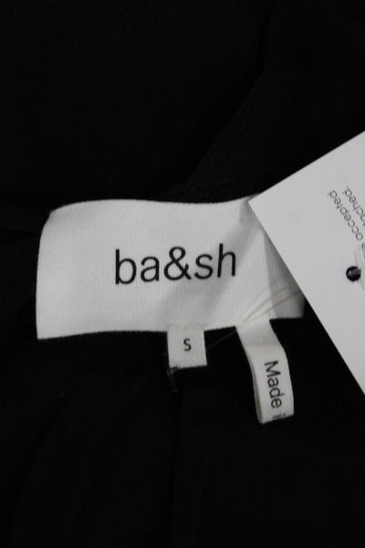 Ba&Sh Womens Black V Neck Sleeveless Jumpsuit Viscose Zip Elegant Size S