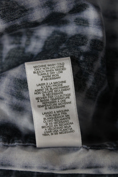 Michael Kors Mens Button-Down Collared Geometric Tie Dye Blue Shirt Size XL