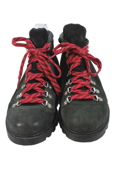 Sorel Womens Suede Lace Up Ankle Boots Black Red Size 38 8