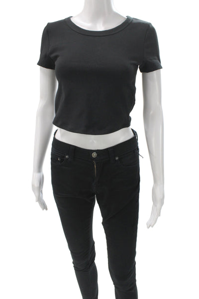 Nike Womens Basic T-Shirt Black Short Sleeve Polyester Athleisure Size L