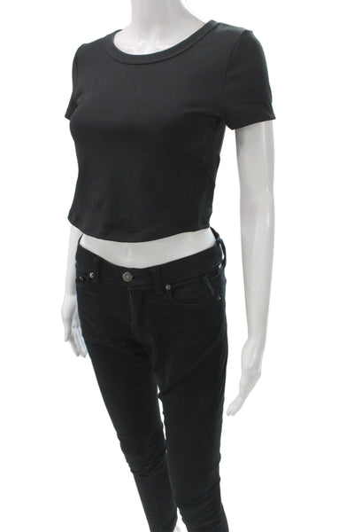 Nike Womens Basic T-Shirt Black Short Sleeve Polyester Athleisure Size L