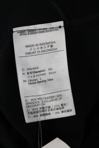 Nike Womens Basic T-Shirt Black Short Sleeve Polyester Athleisure Size L