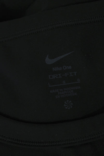 Nike Womens Basic T-Shirt Black Short Sleeve Polyester Athleisure Size L