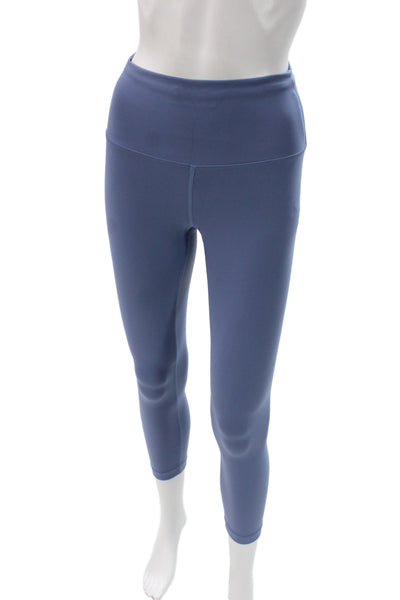 Lululemon Womens Capri Leggings Blue Nylon Athleisure Size 6