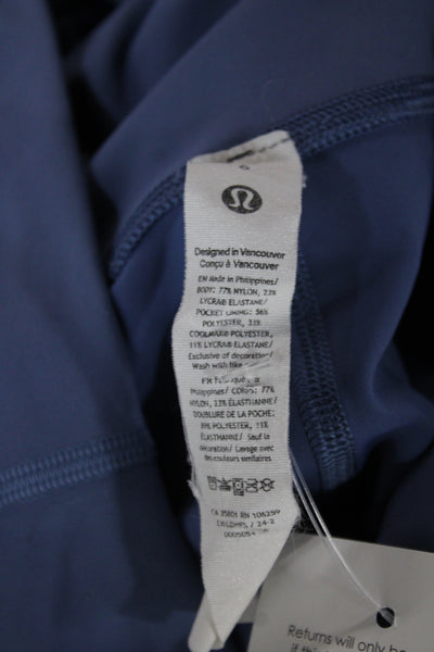 Lululemon Womens Capri Leggings Blue Nylon Athleisure Size 6