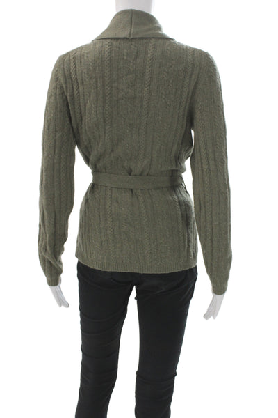 A. Giannetti Women 100% Cashmere Green V-Neck Cardigan Long Sleeve Size S