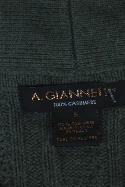 A. Giannetti Women 100% Cashmere Green V-Neck Cardigan Long Sleeve Size S