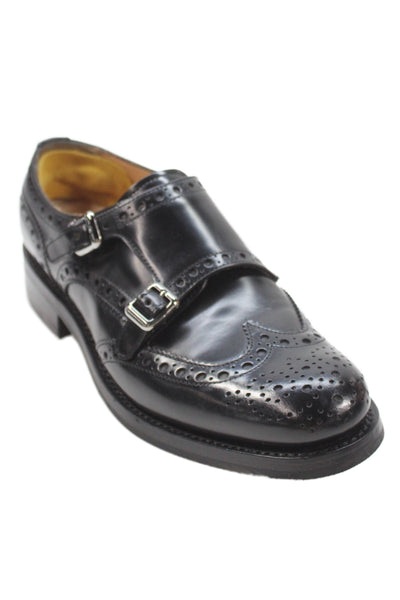 Church's Womens Patent Leather Lace Up Oxford Flats Black Size 36.5 6.5