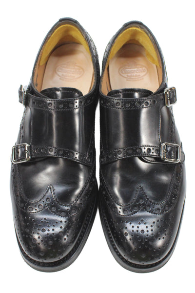 Church's Womens Patent Leather Lace Up Oxford Flats Black Size 36.5 6.5