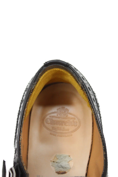 Church's Womens Patent Leather Lace Up Oxford Flats Black Size 36.5 6.5