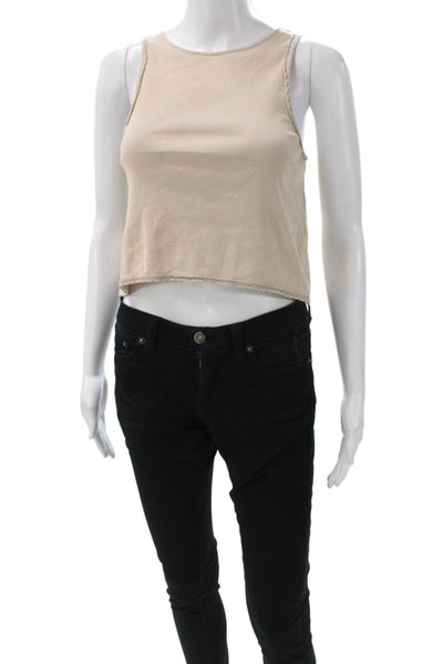 ACNE Studios Womens Beige Organic Cotton Sleeveless Tank Round Neck Size M