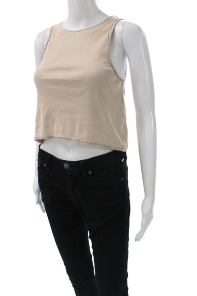 ACNE Studios Womens Beige Organic Cotton Sleeveless Tank Round Neck Size M