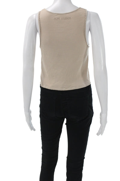 ACNE Studios Womens Beige Organic Cotton Sleeveless Tank Round Neck Size M