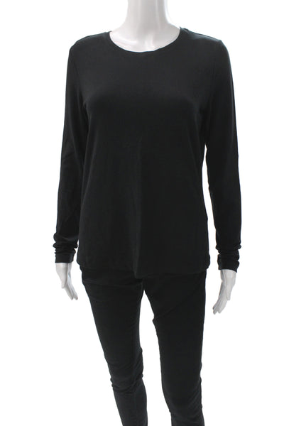 Banana Republic Women Black Basic Long Sleeve Crew Neck T-Shirt Size S