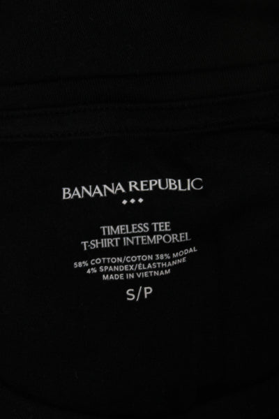 Banana Republic Women Black Basic Long Sleeve Crew Neck T-Shirt Size S