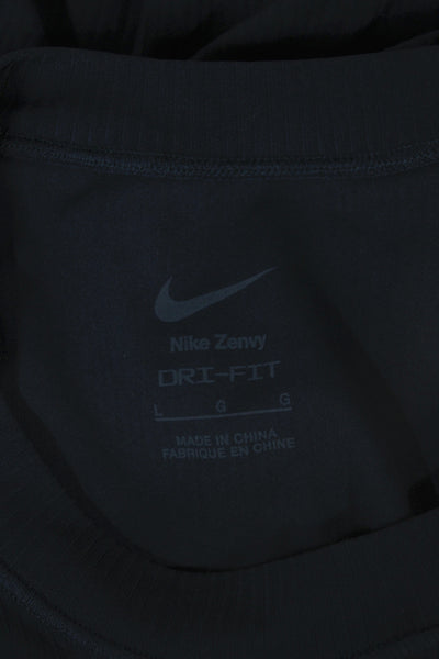 Nike Womens Cropped T-Shirt Blue Crewneck Short Sleeve Athleisure Size L