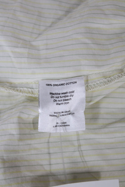 Deiji Studios Women Camisole White Striped Square Neck Cotton Size XS