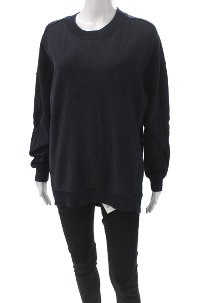 Tibi Women Black Cotton Hoodie Pullover Crewneck Long Sleeve Size 2XS