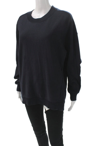 Tibi Women Black Cotton Hoodie Pullover Crewneck Long Sleeve Size 2XS