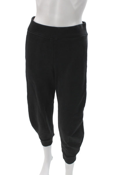 Tibi Women Jogger Pants Black Cotton Pull On Athleisure Size XS