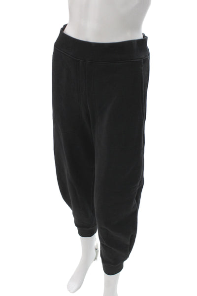 Tibi Women Jogger Pants Black Cotton Pull On Athleisure Size XS