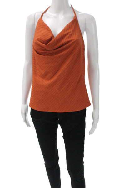 Ramy Brook Womens Striped Orange Cowl Neck Sleeveless Camisole Size XS