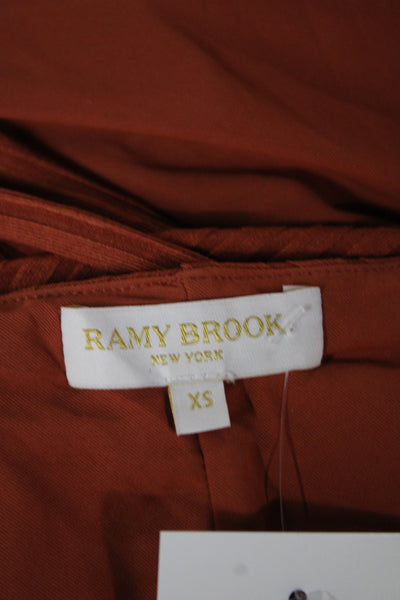 Ramy Brook Womens Striped Orange Cowl Neck Sleeveless Camisole Size XS