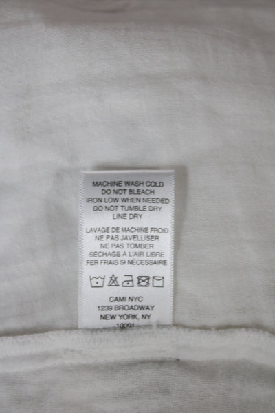 Cami NYC Women Wrap Sweater White Cotton V-Neck Long Sleeve Boho Size S