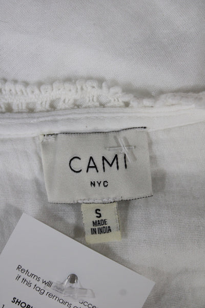 Cami NYC Women Wrap Sweater White Cotton V-Neck Long Sleeve Boho Size S