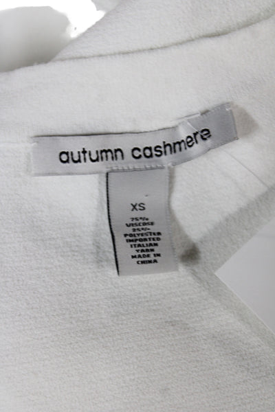 Autumn Cashmere Women White Basic Tank Scoop Neck Sleeveless Viscose Size XS