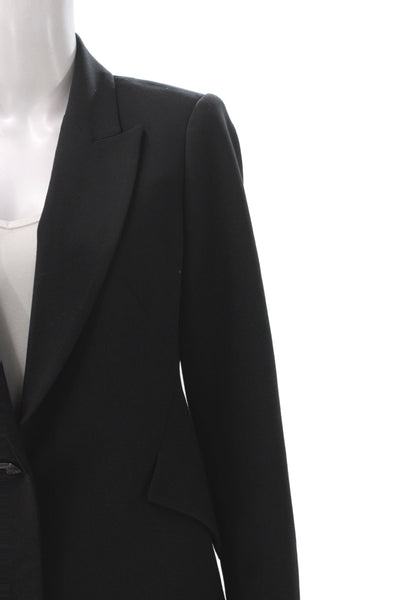 L'Agence Women Basic Jacket Black Button Polyester Long Sleeve Size 8