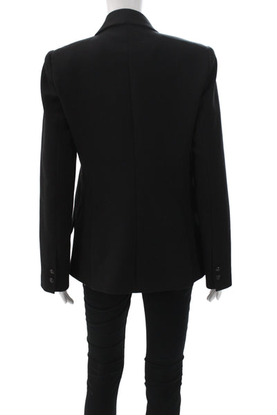 L'Agence Women Basic Jacket Black Button Polyester Long Sleeve Size 8