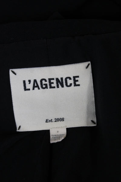 L'Agence Women Basic Jacket Black Button Polyester Long Sleeve Size 8