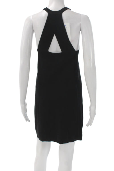 Theory Women Petite Black Tank Dress Sleeveless Crew Neck Short Size S